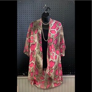 Chiffon Snakeskin Print Kimono Size Medium